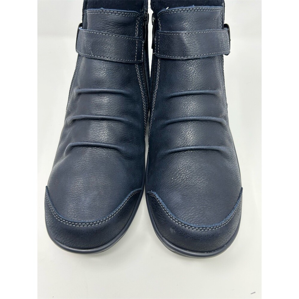 Orthofeet Heidi Womens Orthopedic Navy Blue Ankle Boots Buckle Strap Size 10 W - Picture 5 of 12